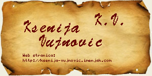 Ksenija Vujnović vizit kartica